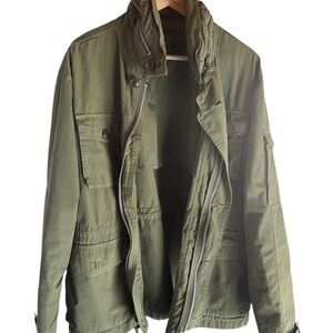 J. Crew military Field Jacket XL Olive Green Utility 5 Pockets